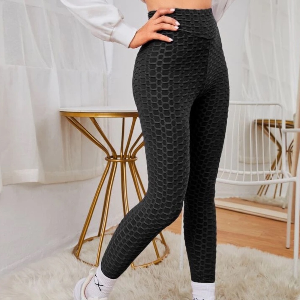Honeycomb high waist leggings side pocket